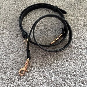COACH Black Leather Crossbody Strap with Gold Hardware